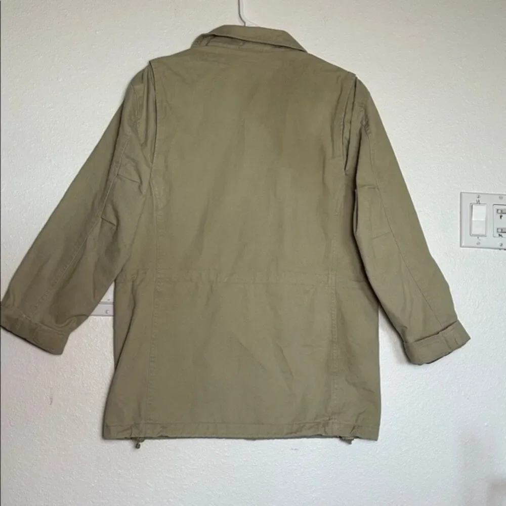 Gap Utility Military Canvas Jacket Boys Youth XXL Pockets Collard Khaki Lined